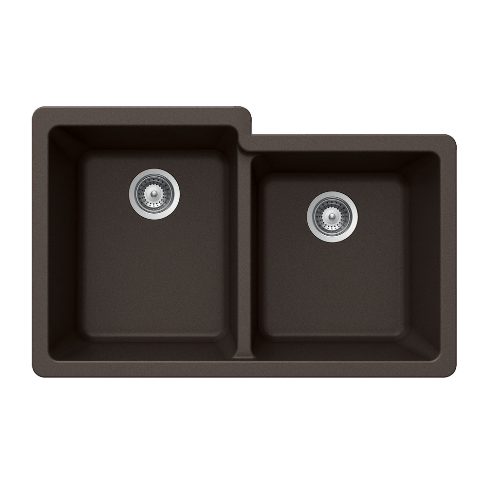 Houzer M-175U Quartztone 33 inch Cloud Granite Composite Undermount 60/40 Double Bowl Kitchen Sink
