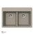Houzer M-200 Cassiano Italian 33 inch Cloud Granite Composite Drop-in Topmount 50/50 Double Bowl Kitchen Sink