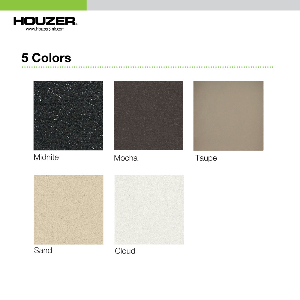 Houzer M-300U Quartztone 31 inch Cloud Granite Composite Undermount 50/50 Double Bowl Kitchen Sink - Parent