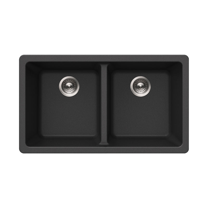 Houzer M-300U Quartztone 31 inch Cloud Granite Composite Undermount 50/50 Double Bowl Kitchen Sink