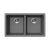 Houzer M-300U Quartztone 31 inch Cloud Granite Composite Undermount 50/50 Double Bowl Kitchen Sink