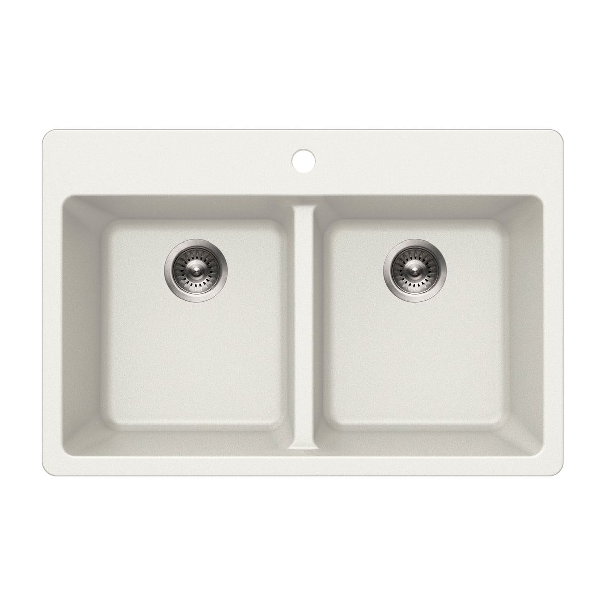 Houzer M-300 Quartztone 33 inch Cloud Granite Composite Drop-in Topmount 50/50 Double Bowl Kitchen Sink - Parent