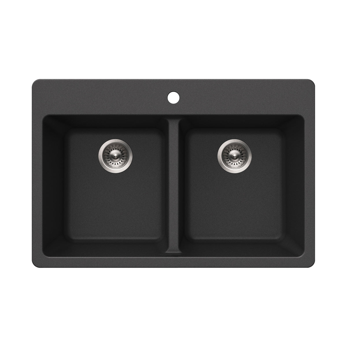 Houzer M-300 Quartztone 33 inch Cloud Granite Composite Drop-in Topmount 50/50 Double Bowl Kitchen Sink