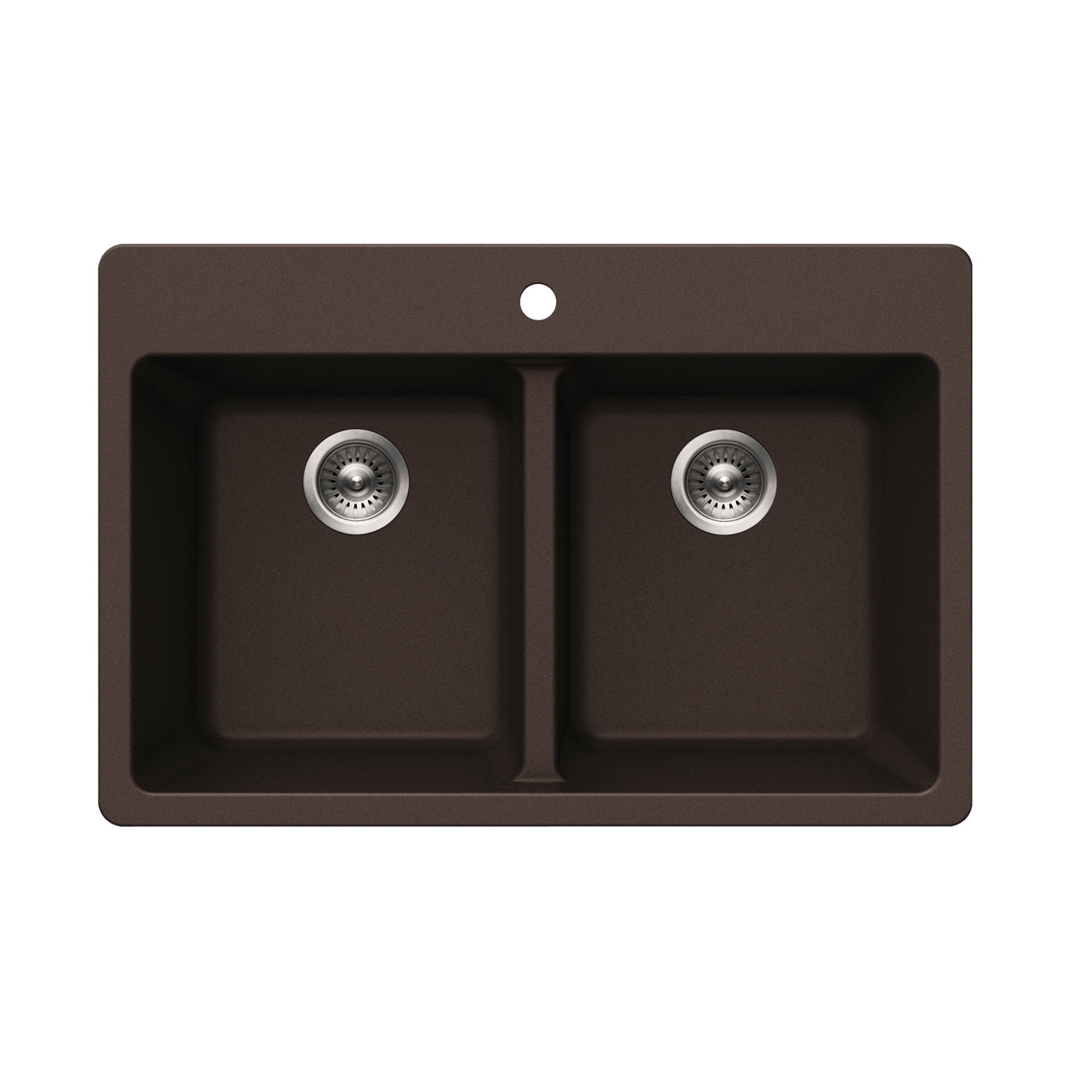 Houzer M-300 Quartztone 33 inch Cloud Granite Composite Drop-in Topmount 50/50 Double Bowl Kitchen Sink