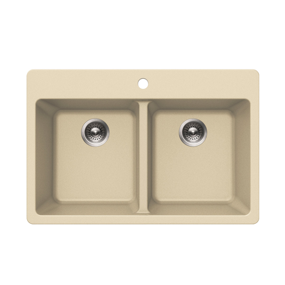 Houzer M-300 Quartztone 33 inch Cloud Granite Composite Drop-in Topmount 50/50 Double Bowl Kitchen Sink