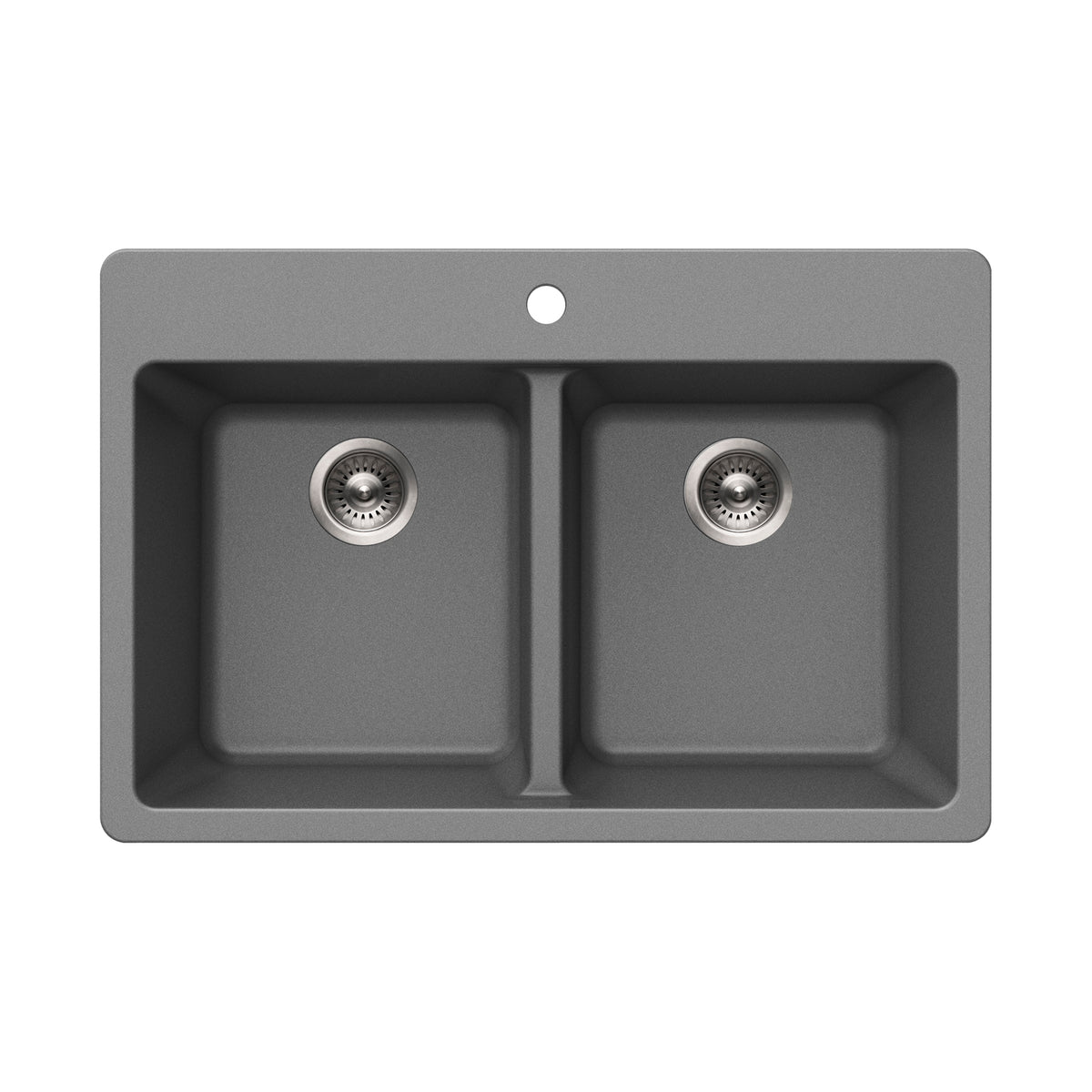 Houzer M-300 Quartztone 33 inch Cloud Granite Composite Drop-in Topmount 50/50 Double Bowl Kitchen Sink