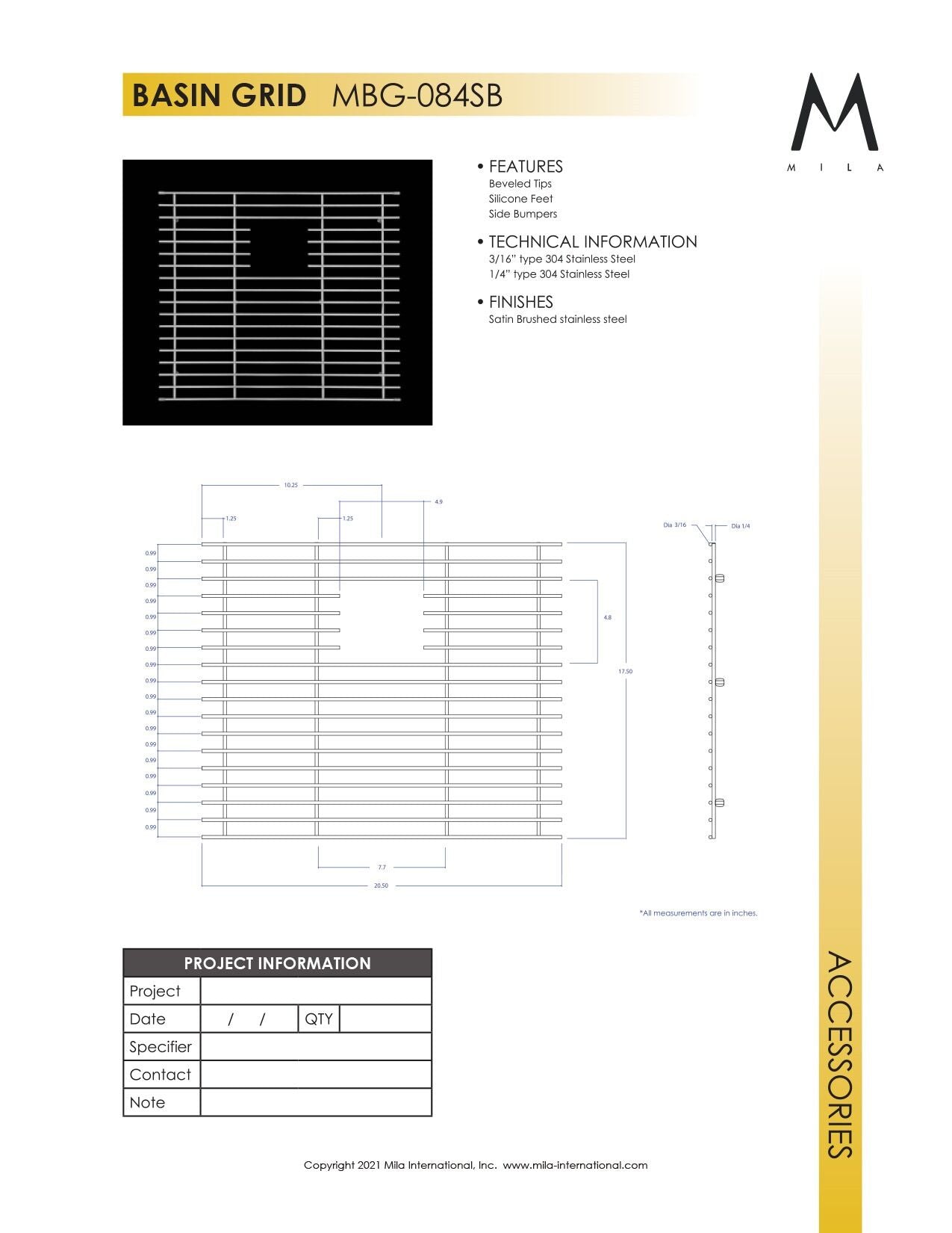 Mila MBG-084SB Basin Grid
