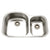 Houzer MC-3210SR-20 Medallion 32" Stainless Steel Undermount 70/30 Double Small Right Bowl Kitchen Sink