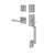 Emtek MC-EE4040CLP-04 Modern Rectangular Sectional Entry Set with Clapton Lever - Single Cylinder - Parent