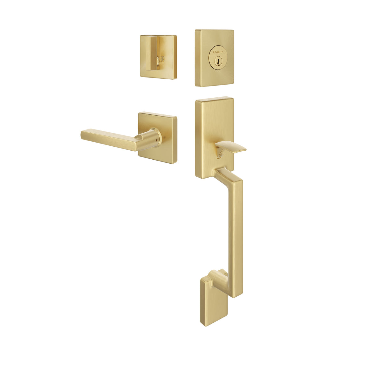 Emtek MC-EE4040CLP-04 Modern Rectangular Sectional Entry Set with Clapton Lever - Single Cylinder