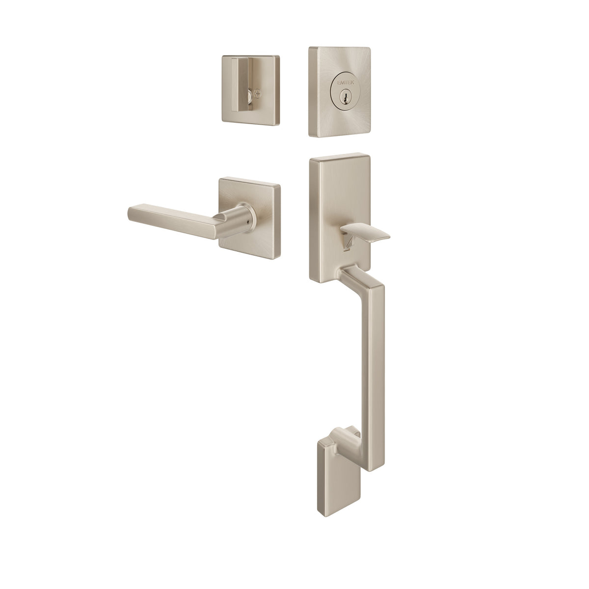 Emtek MC-EE4040CLP-04 Modern Rectangular Sectional Entry Set with Clapton Lever - Single Cylinder