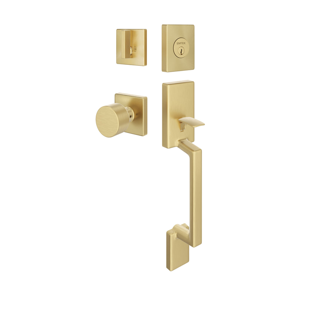 Emtek MC-EE4040PG-04 Modern Rectangular Sectional Entry Set with Page Knob - Single Cylinder