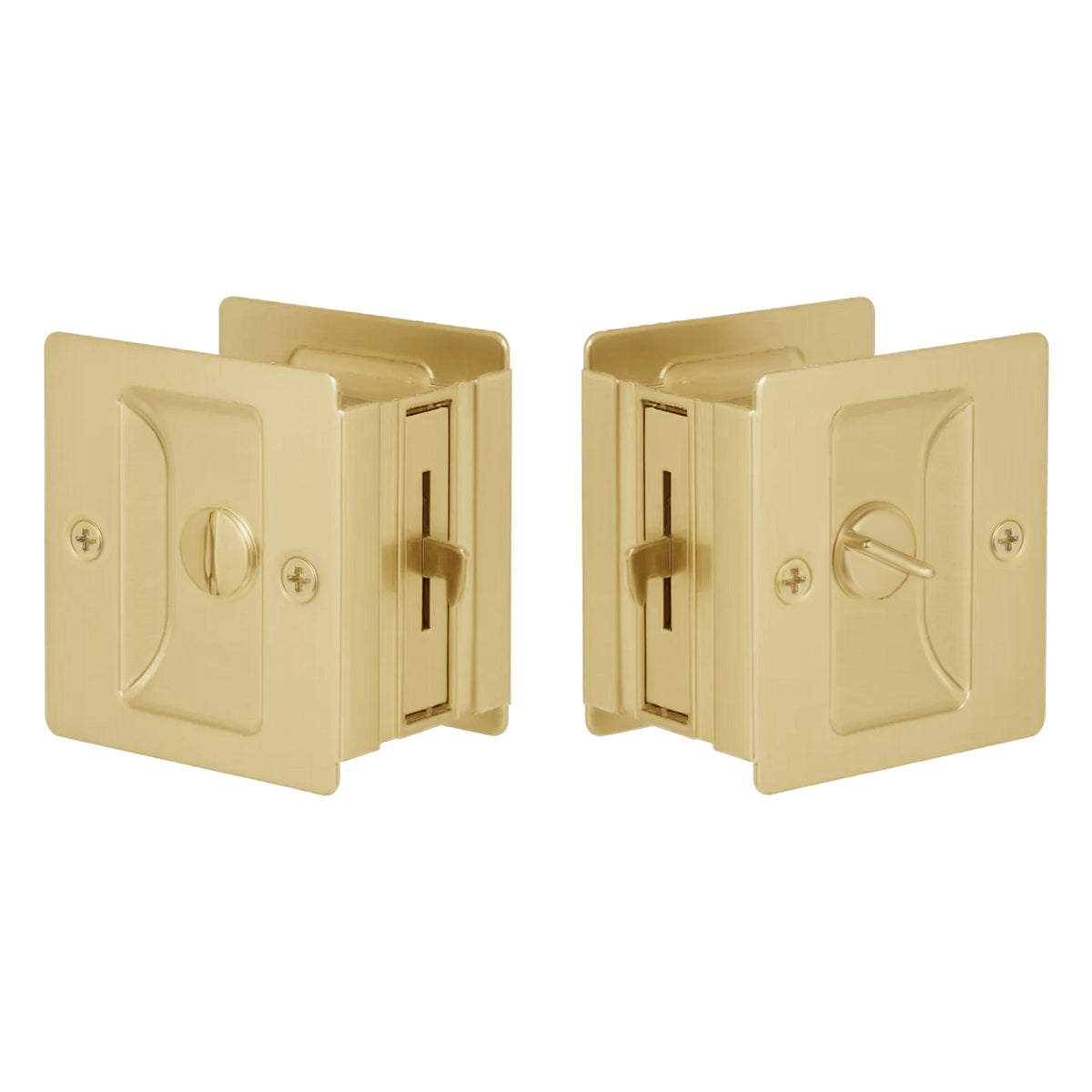 Emtek MC-EEPDSQU65-30 Square Pocket Door Lock - Privacy