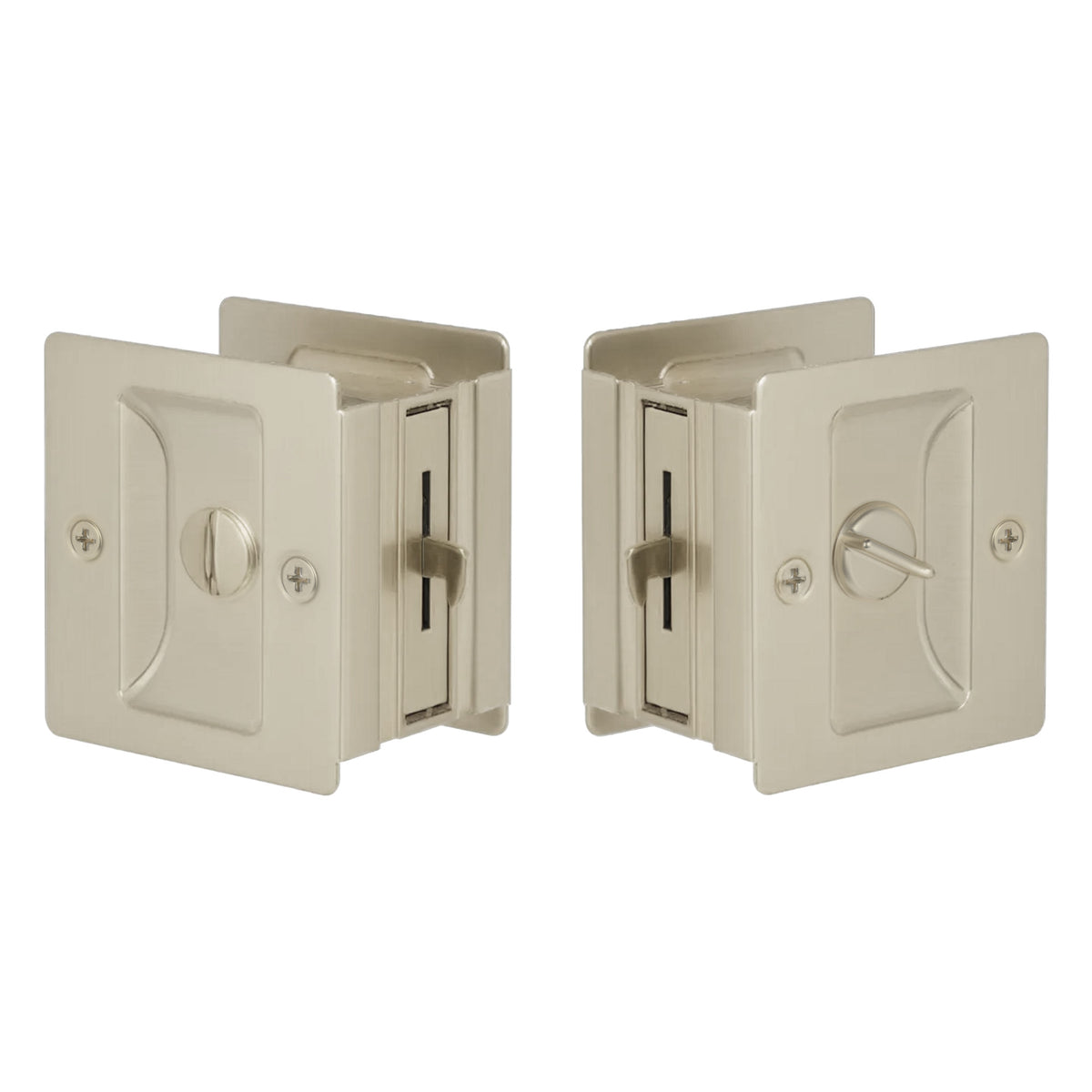 Emtek MC-EEPDSQU65-30 Square Pocket Door Lock - Privacy