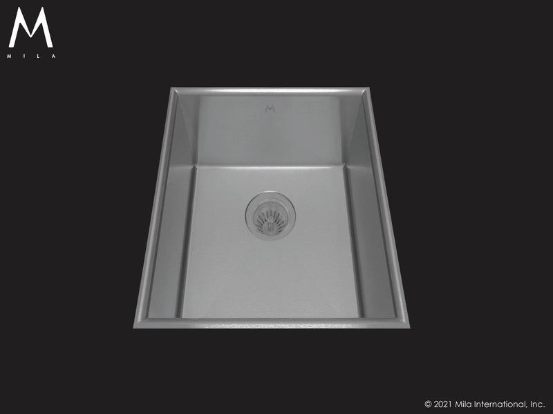 Mila MCFS-652SB Crescent Single Bowl Flush Mount Sink