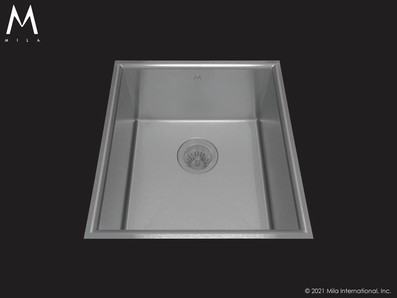 Mila MCFS-653SB Crescent Single Bowl Flush Mount Sink