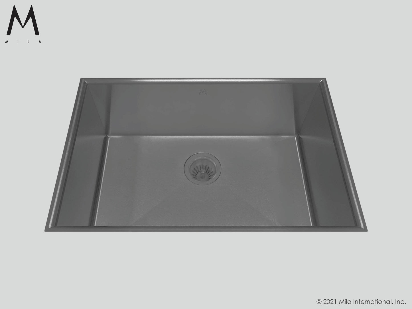 Mila MCFS-655SB Crescent Single Bowl Flush Mount Sink