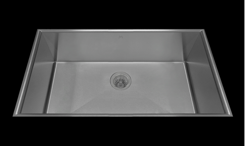 Mila MCFS-656SB Crescent Single Bowl Flush Mount Sink