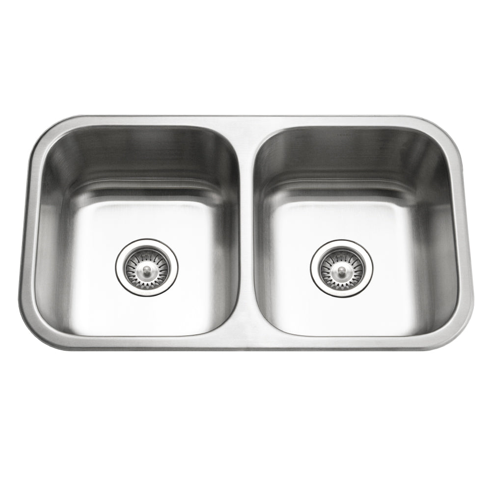 Houzer MD-3109-1 Medallion 31 Inch Stainless Steel Undermount 50/50 Double Bowl Kitchen Sink