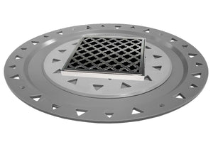 Infinity Drain MDB 4-A 4” x 4” MD 4 - Strainer - Lines Pattern & 2" Throat w/ABS Bonded Flange 2”, 3”, & 4” Outlet