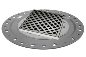 Infinity Drain MDB 5-A 5” x 5” MD 5 - Strainer - Lines Pattern & 2" Throat w/ABS Bonded Flange 2”, 3”, & 4” Outlet