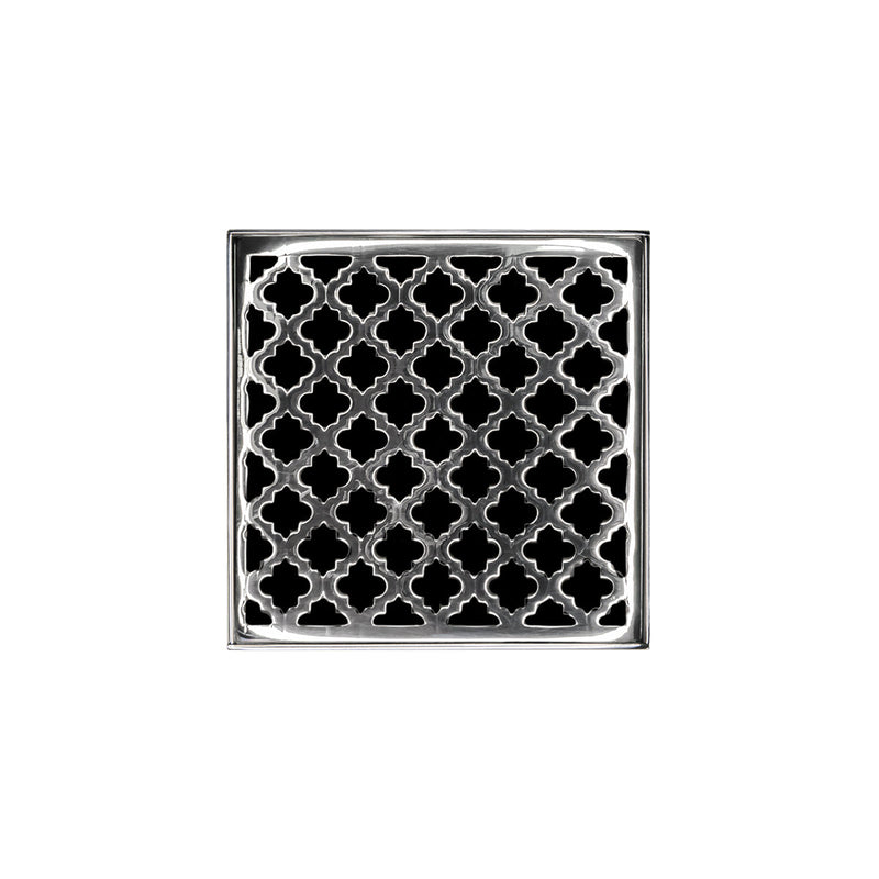 Infinity Drain MDB 5-P 5” x 5” MD 5 - Strainer - Lines Pattern & 2" Throat w/PVC Bonded Flange 2”, 3”, & 4” Outlet