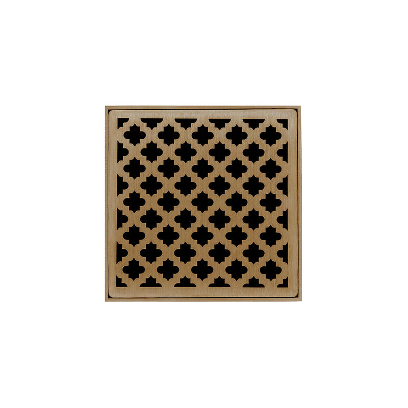 Infinity Drain MD 4-2P 4” x 4” MD 4 - Strainer - Moor Pattern & 2" Throat w/PVC Drain Body 2” Outlet