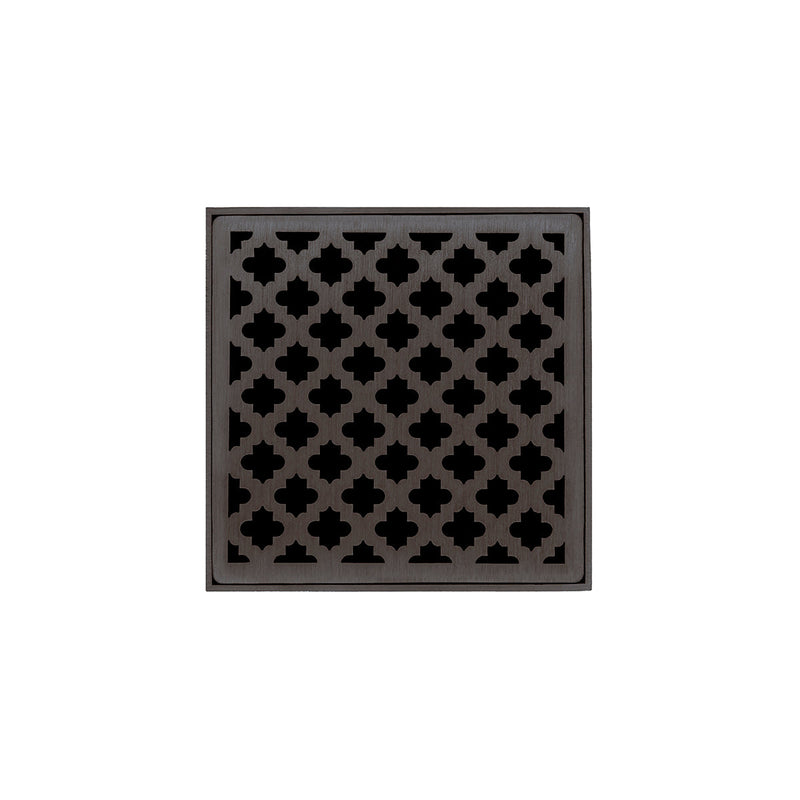 Infinity Drain MD 5-3I 5” x 5” MD 5 - Strainer - Moor Pattern & 4" Throat w/Cast Iron Drain Body 3” Outlet