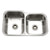 Houzer MEC-3220SR-20 Medallion Classic 32 Inch Stainless Steel Undermount 60/40 Double Bowl With Small Right Bowl Kitchen Sink