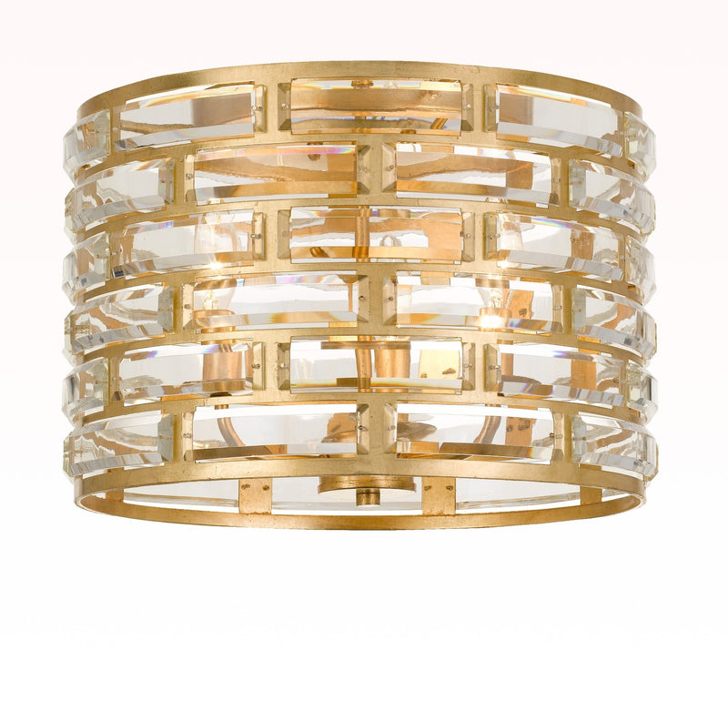 Crystorama MER-4863-GA Meridian 3 Light Ceiling Mount - Antique Gold