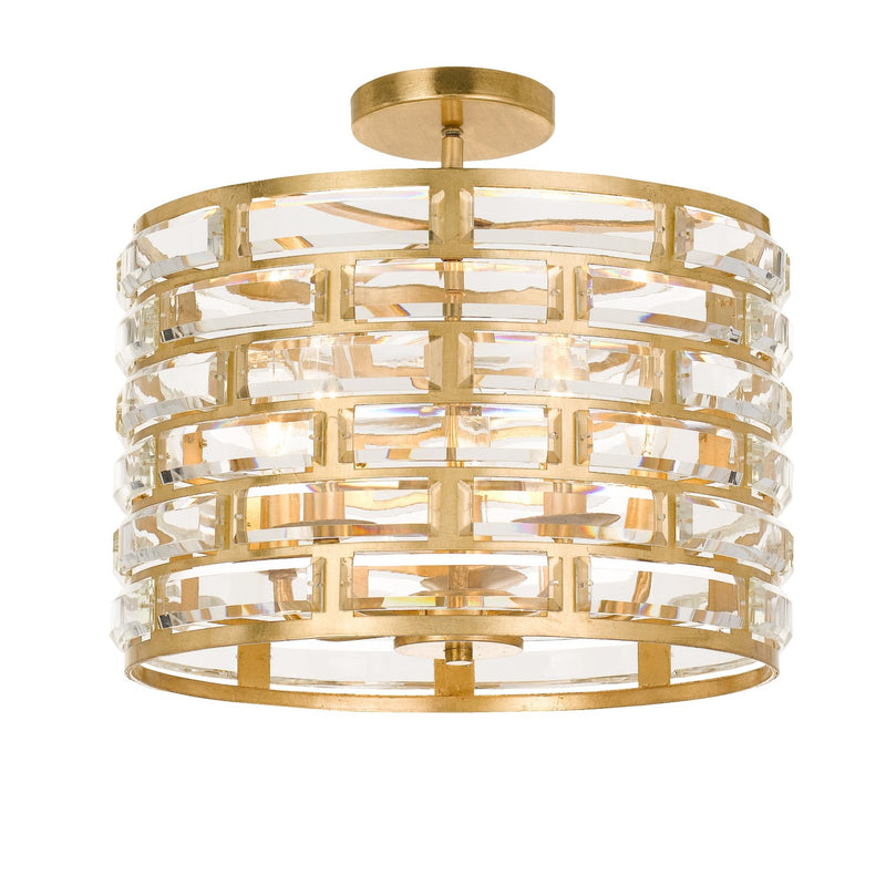 Crystorama MER-4865-GA_CEILING Meridian 5 Light Ceiling Mount - Antique Gold