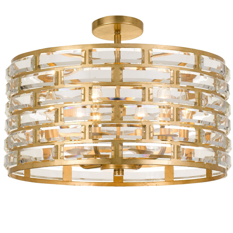 Crystorama MER-4866-GA_CEILING Meridian 6 Light Ceiling Mount - Antique Gold