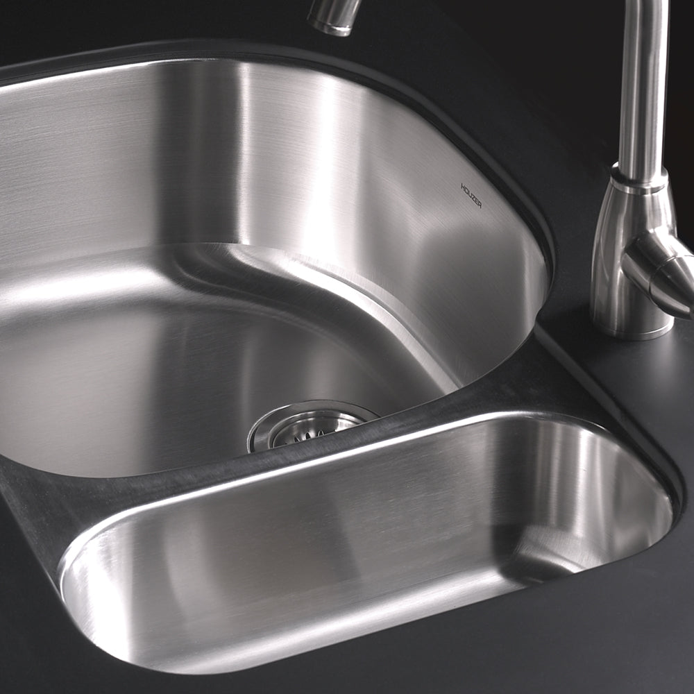 Houzer MG-3209SR-20 Medallion 32 Inch Stainless Steel Undermount 80/20 Double Small Right Bowl Kitchen Sink