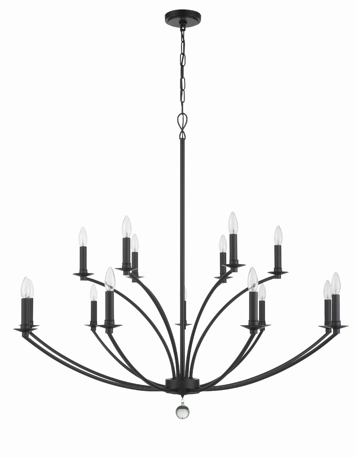 Crystorama MIL-8015-BK Mila 15 Light Chandelier - Black