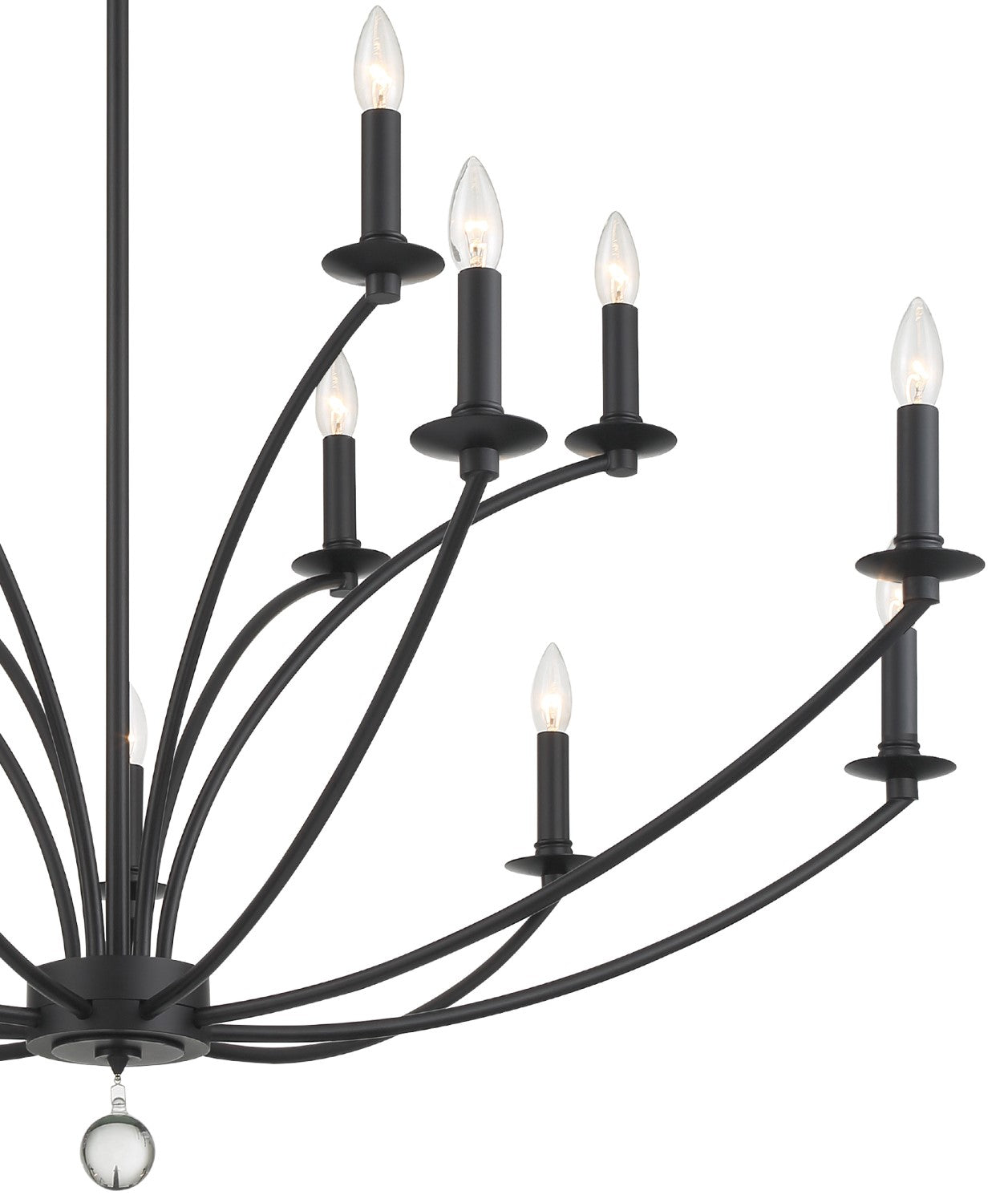 Crystorama MIL-8015-BK Mila 15 Light Chandelier - Black