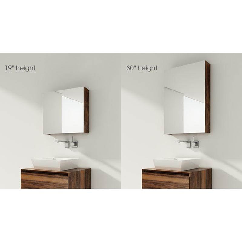 Wet Style M1830MEL-31-LED Furniture M - Mirrored Cabinet 18 X 30 Height - Left Hinges - Led Option - Oak Black