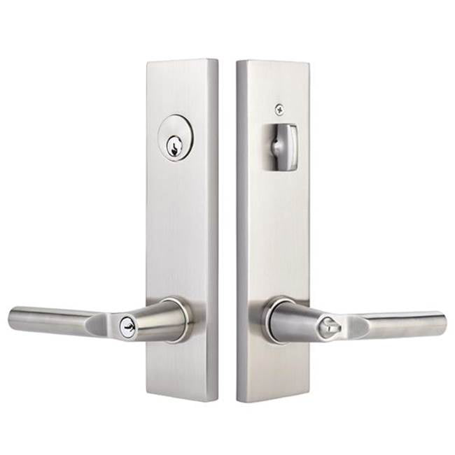 Emtek 5322RLLH 2-PT Lock Key in Knob/ Lever Double Cyl , Modern Rectangular Plate , Rope Lever , LH - Parent