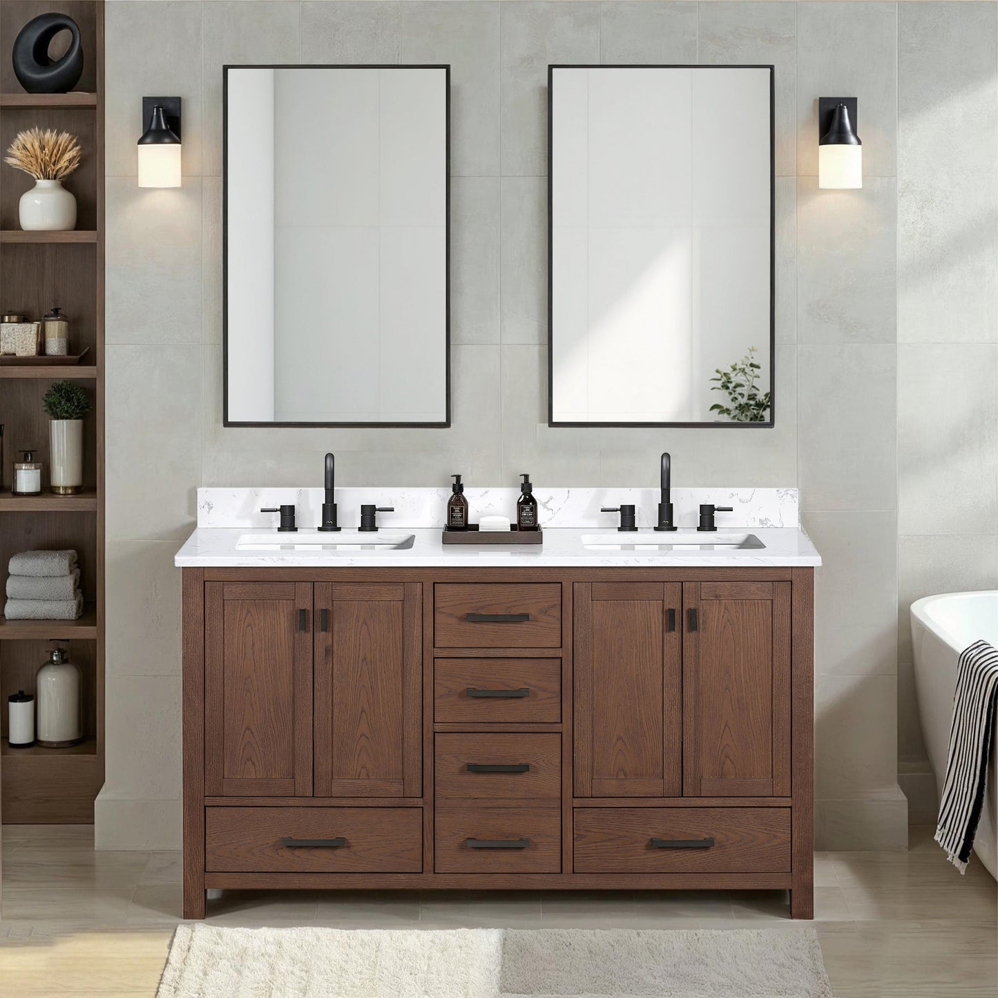 Avanity MODERO-VS61Modero 61 in. Double Sink Bathroom Vanity with Top