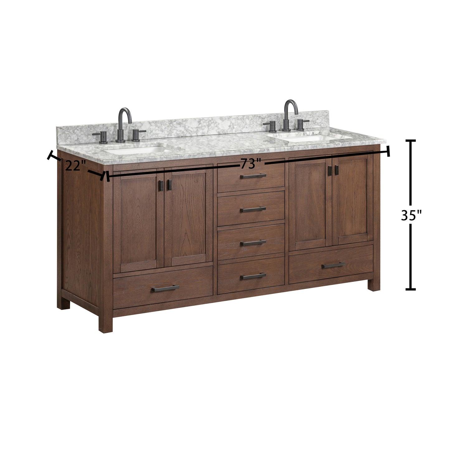 Avanity MODERO-VS73Modero 73 in. Double Sink Bathroom Vanity with Top - Parent