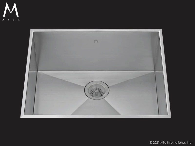 Mila MPOFS-653SB Profile Single Bowl Flush Mount Sink