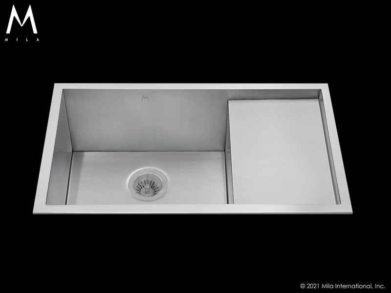 Mila MPS-651SB Atelier Prepboard Single Bowl Flush Mount/Tri Mount