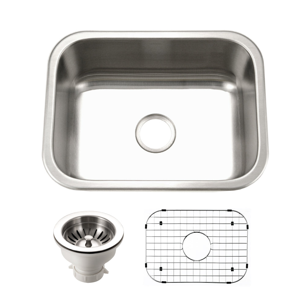 Houzer MS-2309-C Medallion Classic 23 Inch Stainless Steel Undermount Single Bowl Kitchen Sink