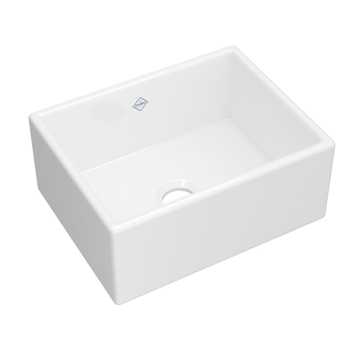 Shaws MS2418WH 24" Single Bowl Farmhouse Apron Front Fireclay Kitchen Sink