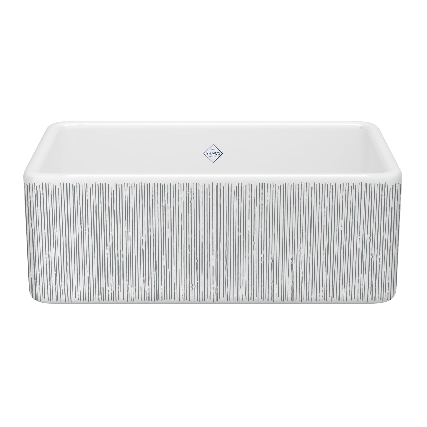 Shaws MS3018 Shaker 30" Single Bowl Farmhouse Apron Front Fireclay Kitchen Sink With Eucalyptus Design