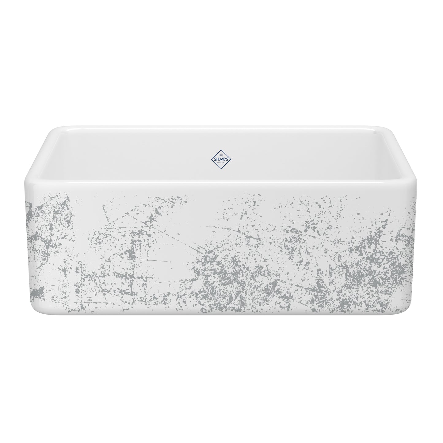Shaws MS3018 Shaker 30" Single Bowl Farmhouse Apron Front Fireclay Kitchen Sink With Eucalyptus Design