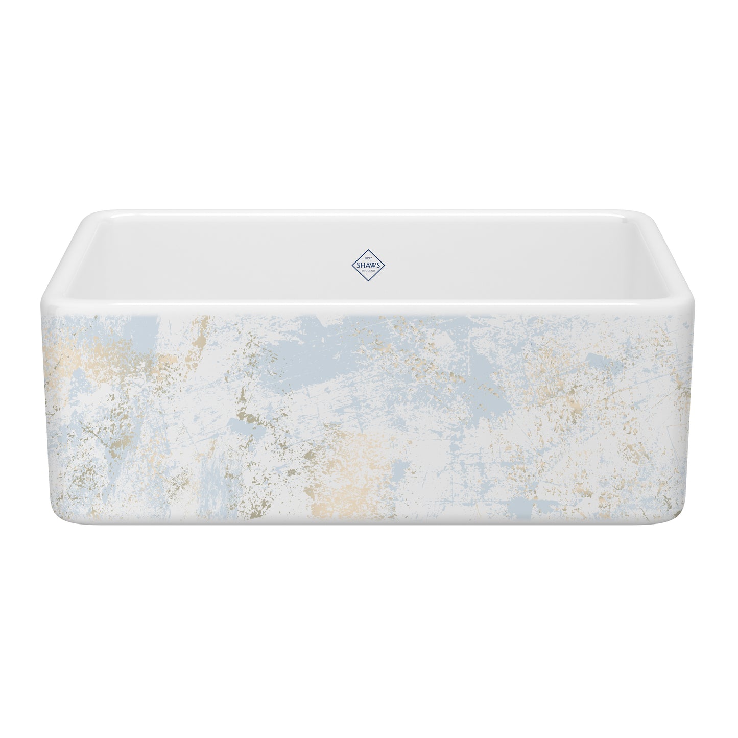 Shaws MS3018 Shaker 30" Single Bowl Farmhouse Apron Front Fireclay Kitchen Sink With Eucalyptus Design