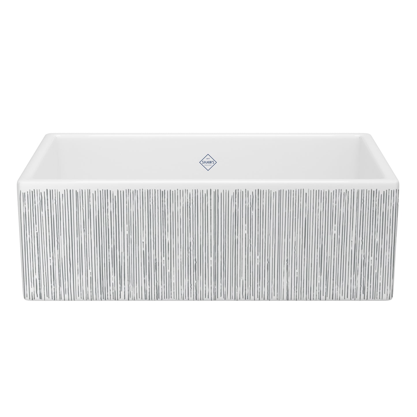Shaws MS3318 Shaker 33" Single Bowl Farmhouse Apron Front Fireclay Kitchen Sink With Eucalyptus Design