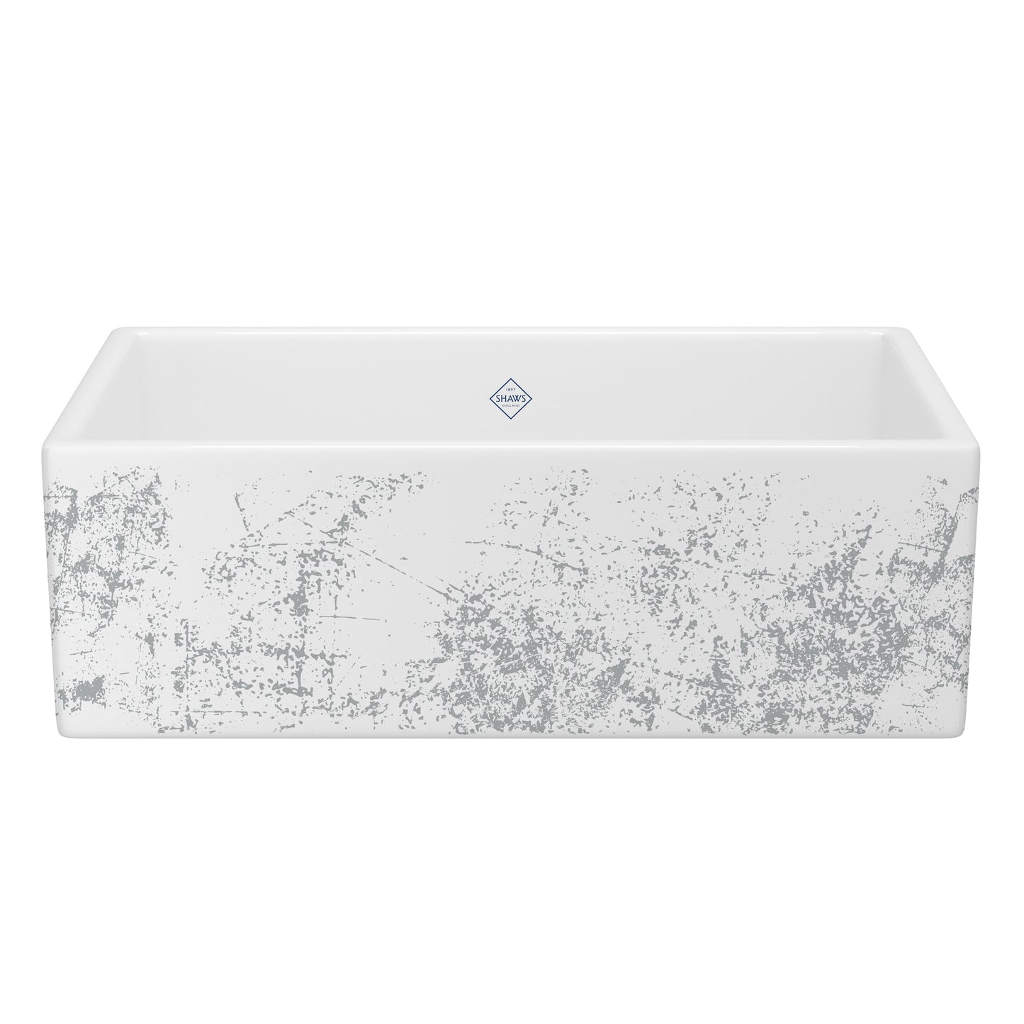 Shaws MS3318 Shaker 33" Single Bowl Farmhouse Apron Front Fireclay Kitchen Sink With Eucalyptus Design