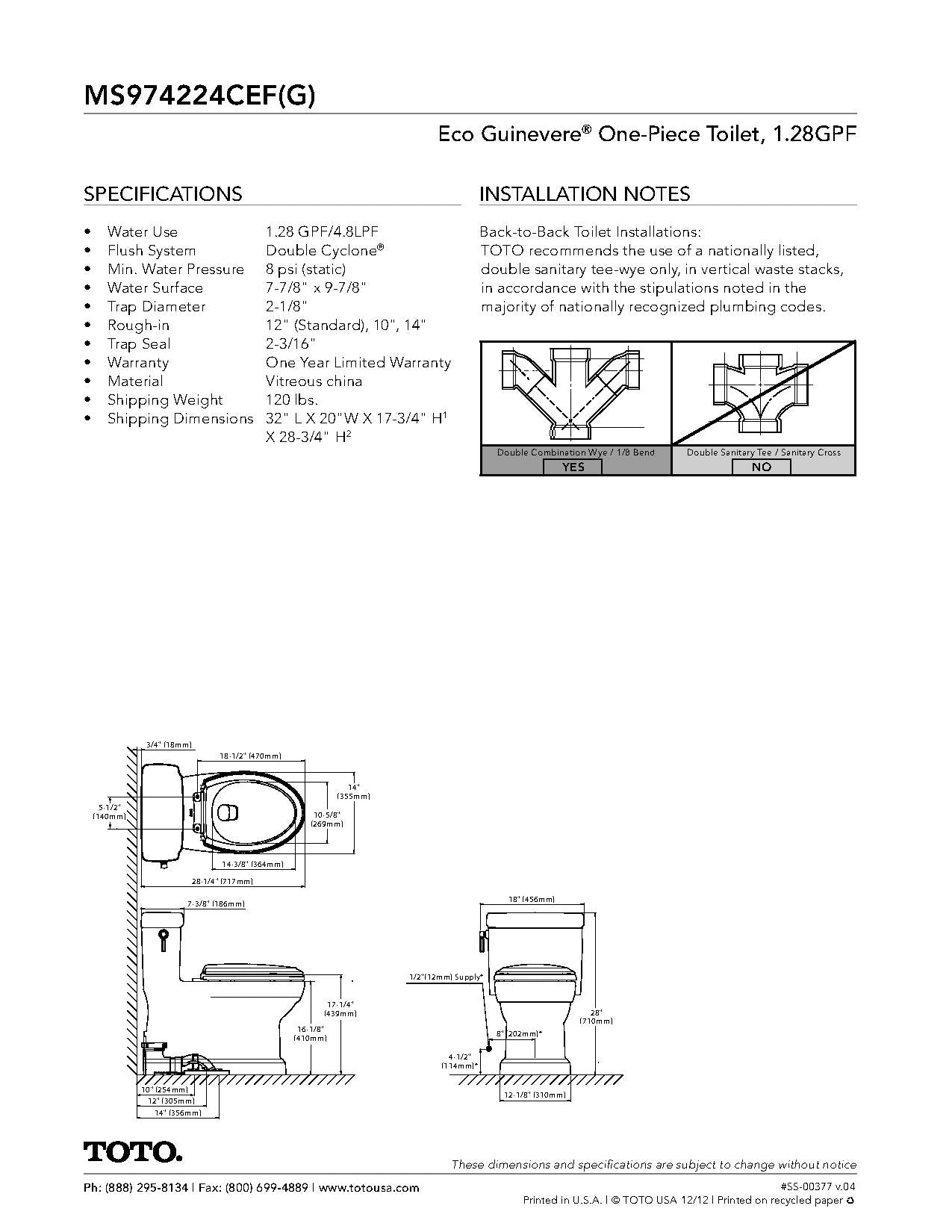 Toto MS974224CEFG Eco Guinevere Elongated 1.28 GPF Universal Height Skirted Toilet With Cefiontect and Softclose Seat - Parent