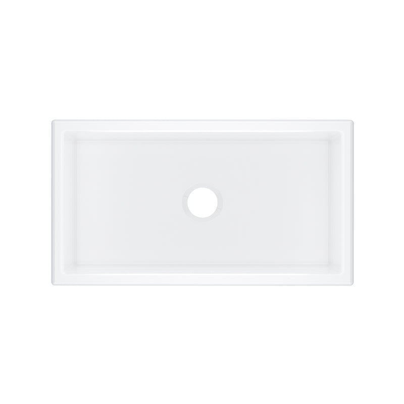 Shaws MSUM3318WH 33" Single Bowl Undermount Fireclay Kitchen Sink
